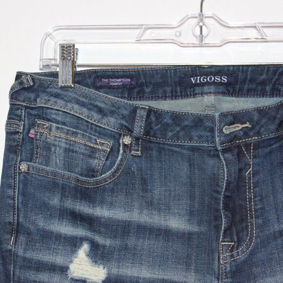 Vigoss Blue The Thompson Tomboy Skinny Jeans Women's Size 31X25 - Picture 5 of 15
